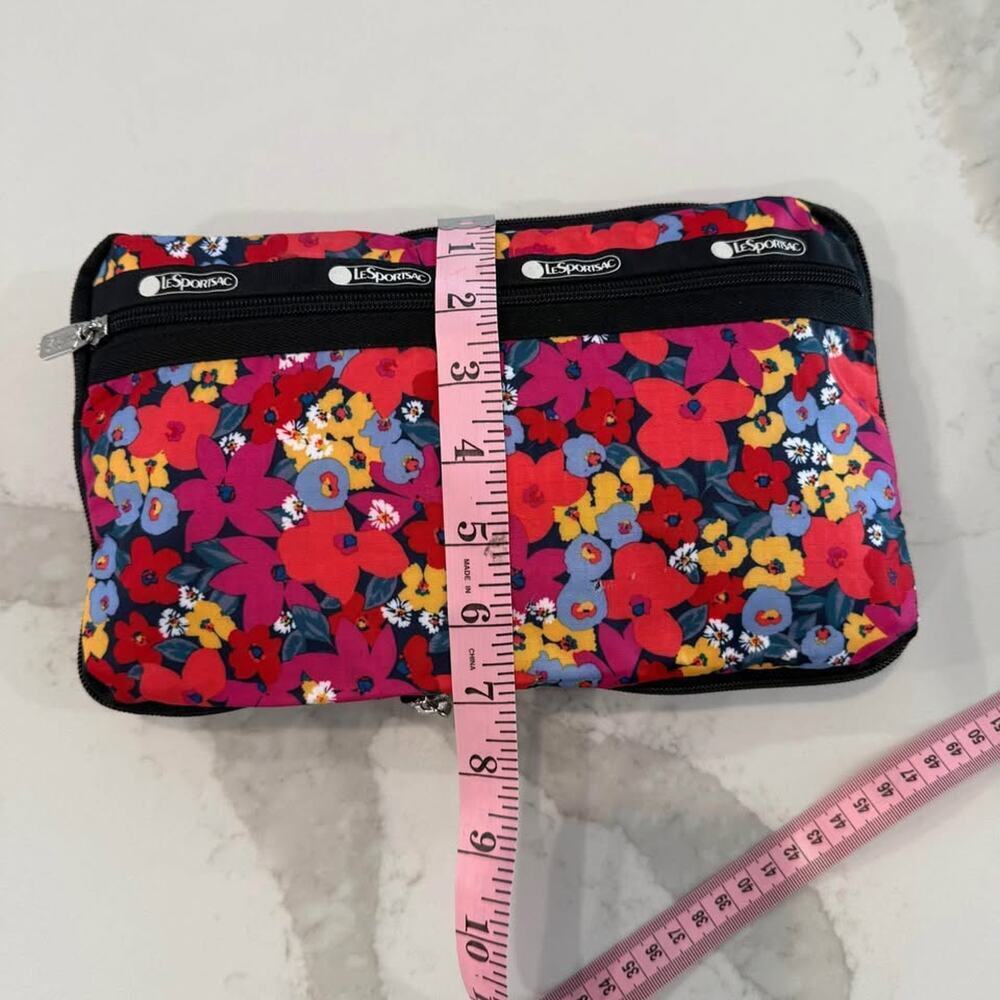 LeSportsac Womens Packable Nylon Slim ToteBag Adjustable Crossbody Bright Floral - Picture 9 of 10